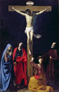 Christus aan het kruis met de Maagd, Maria Magdalena, St. Johannes en St. Franciscus van Paola